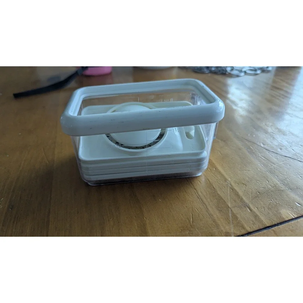 Compact 4-in-1 Kitchen‎ Grater Slicer Set with Storage Container White Clear